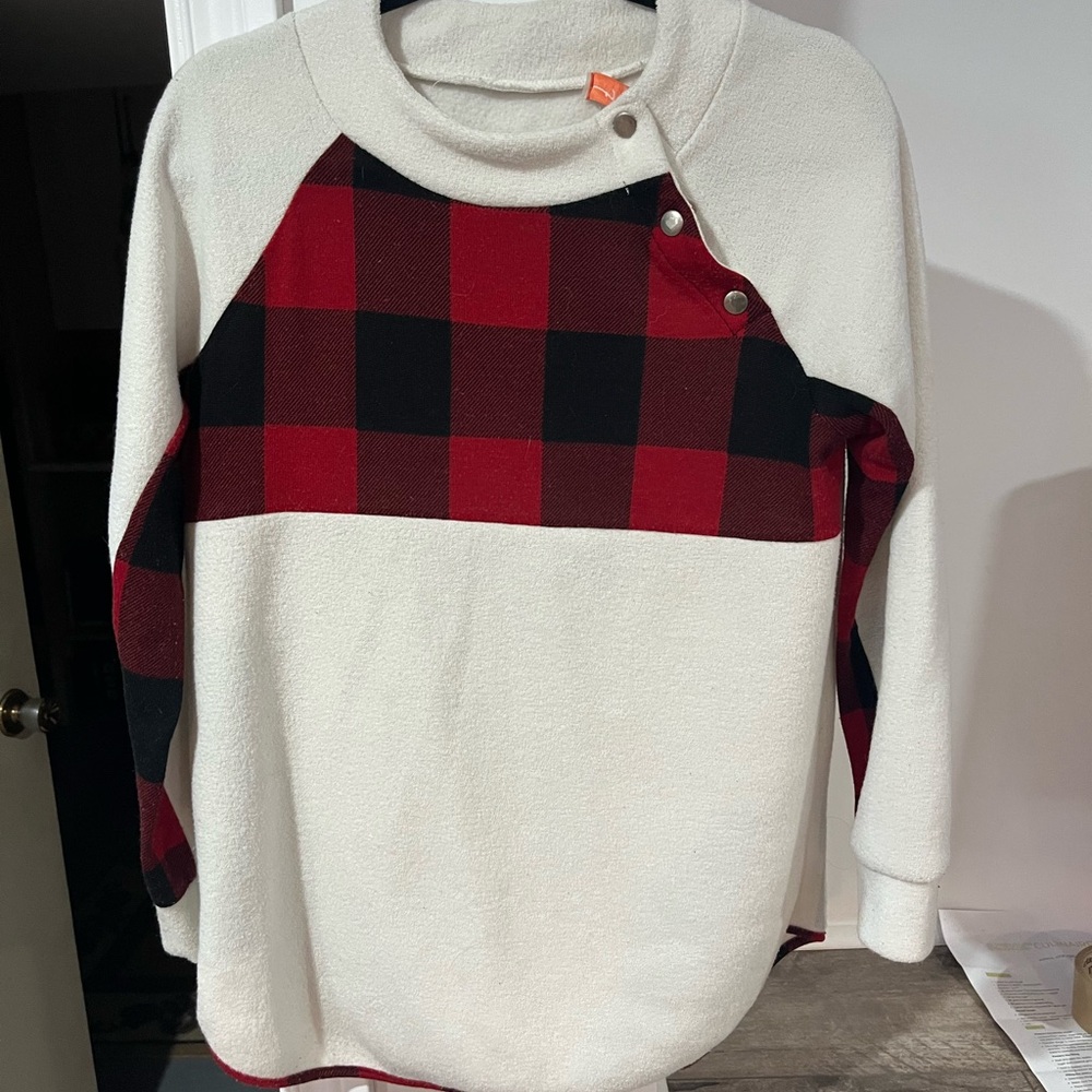 Plaid Red and Black Women's Sweater